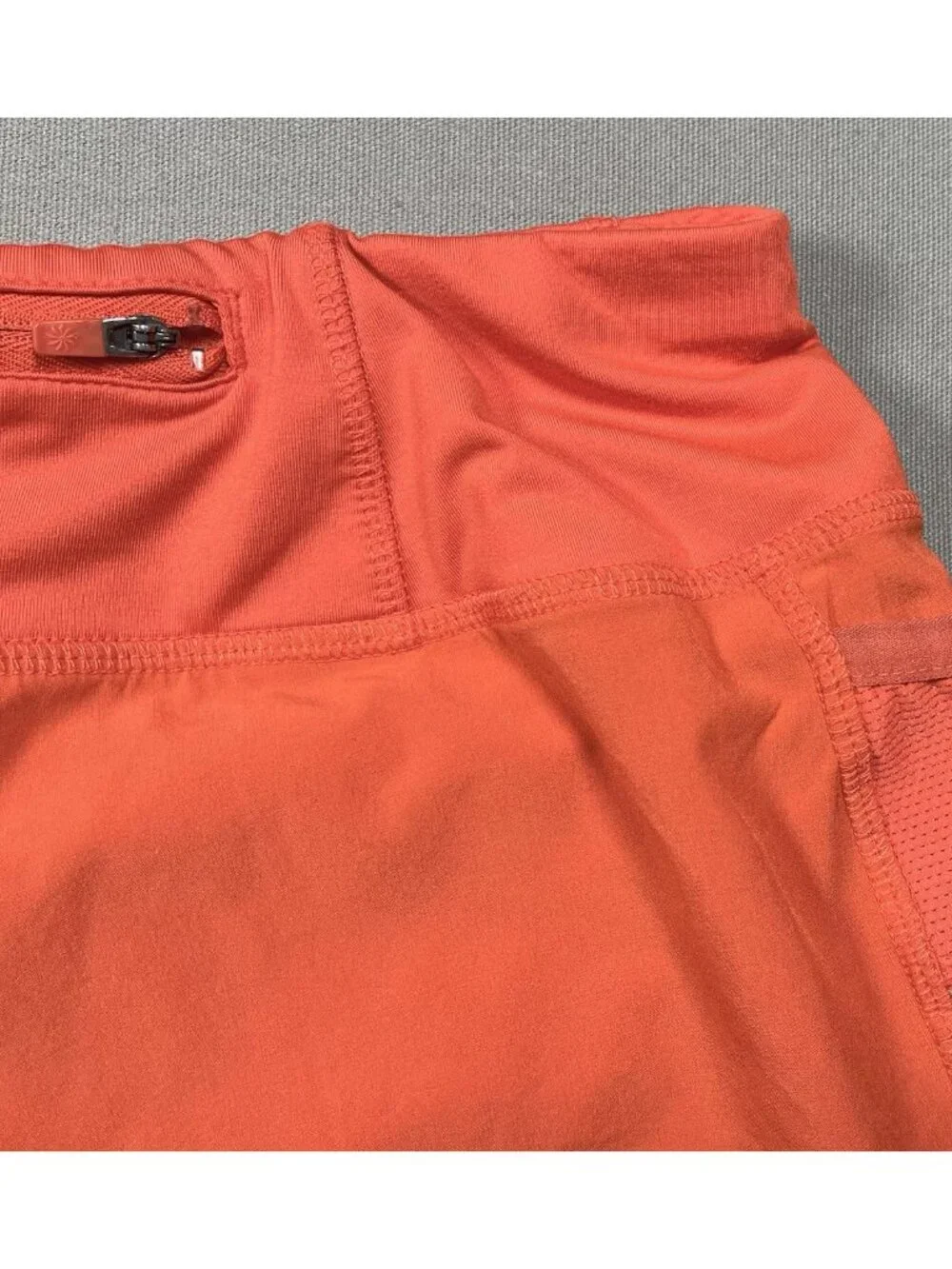 Athleta Ready To Go Orange Athletic Mid Rise Shorts Inseam 3.5